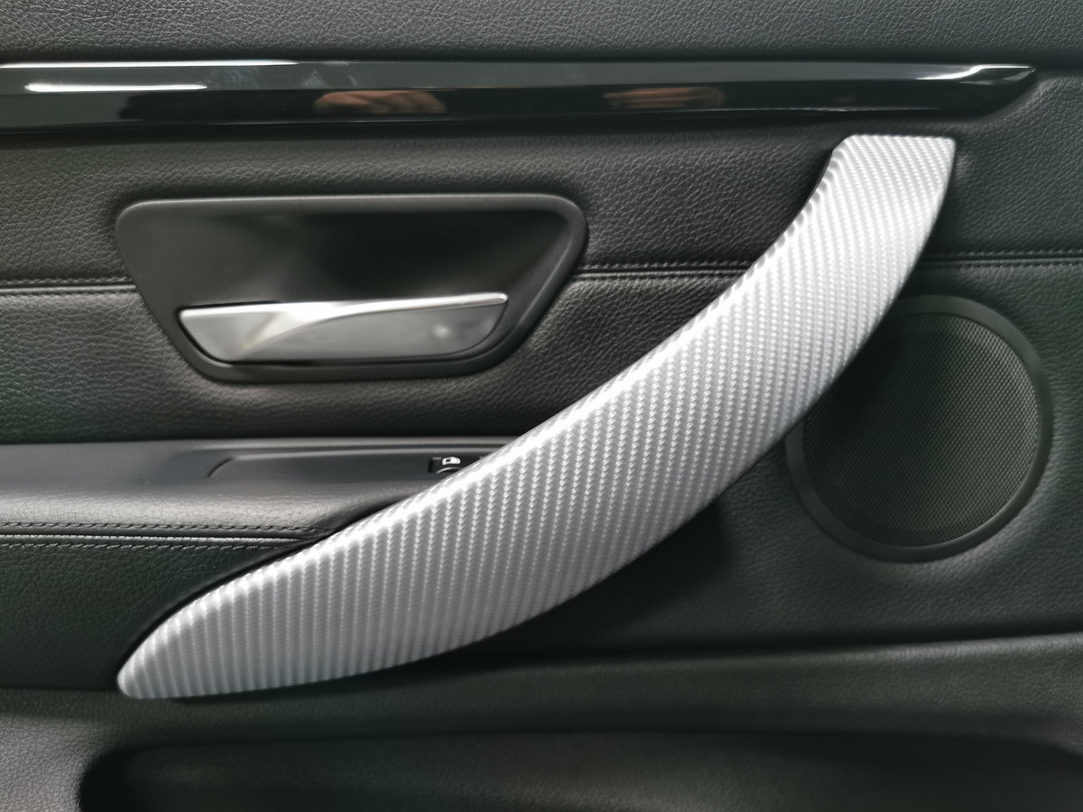 BMW F30 F31 F36 INTERIOR TRIM SET - 4D SILVER CARBON / BLACK ACCENT