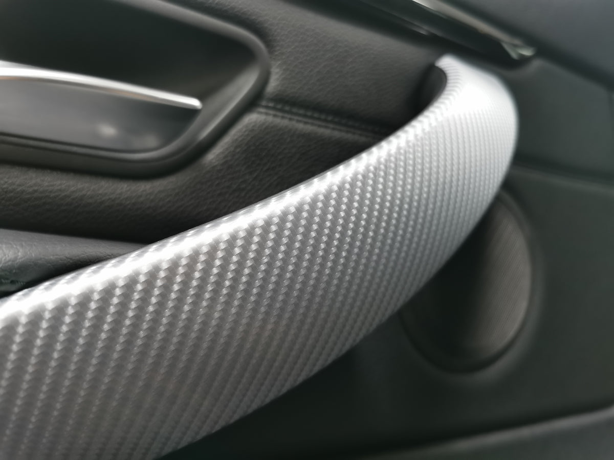 BMW F30 F31 F36 INTERIOR TRIM SET - 4D SILVER CARBON / BLACK ACCENT