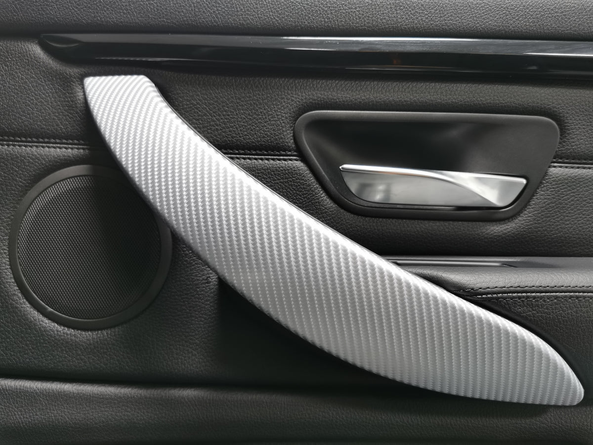 BMW F30 F31 F36 INTERIOR TRIM SET - 4D SILVER CARBON / BLACK ACCENT