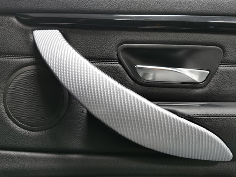 BMW F30 F31 F36 F80 INTERIOR TRIM SET - 4D SILVER CARBON / BLACK ACCENT