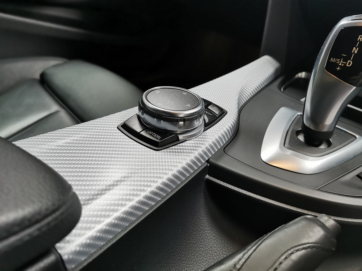 BMW F30 F31 F36 INTERIOR TRIM SET - 4D SILVER CARBON / BLACK ACCENT