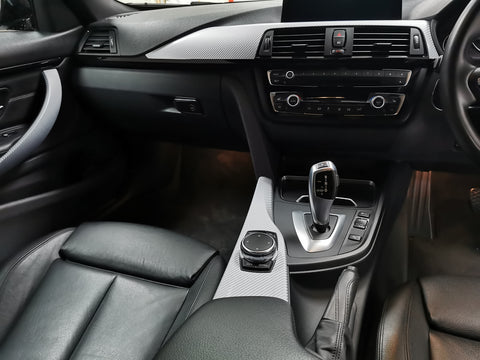 BMW F32 COUPE F82 M4 INTERIOR TRIM SET - 4D SILVER CARBON / BLACK ACCENT