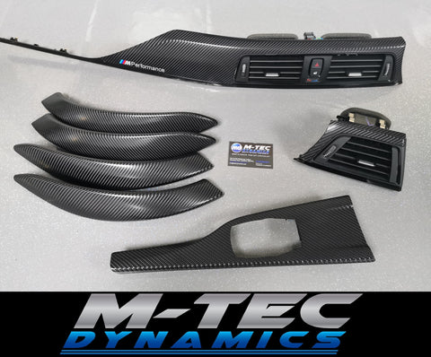 BMW F30 F31 F36 F80 M3 INTERIOR TRIM SET - 4D CARBON / BLACK ACCENT