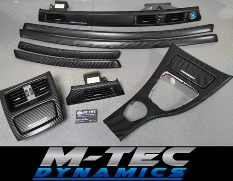 BMW E92 GLOSSY 4D BLACK CARBON INTERIOR TRIM SET CCC I-DRIVE