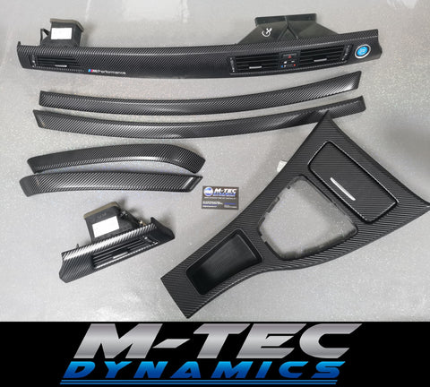 BMW E90 GLOSSY 4D BLACK CARBON INTERIOR TRIM SET