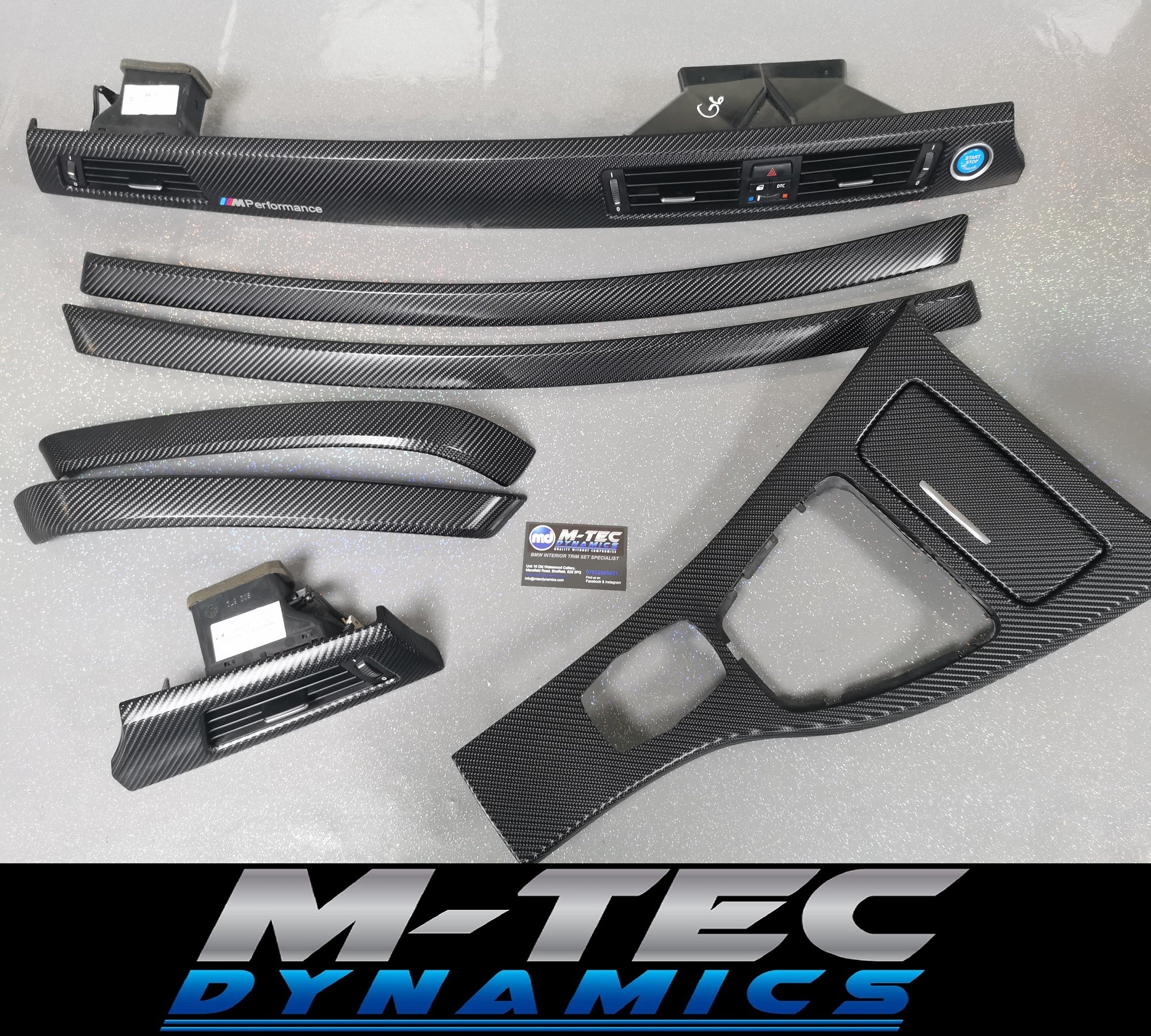 BMW E90 CIC BLACK 4D CARBON INTERIOR TRIM SET LCI I-DRIVE