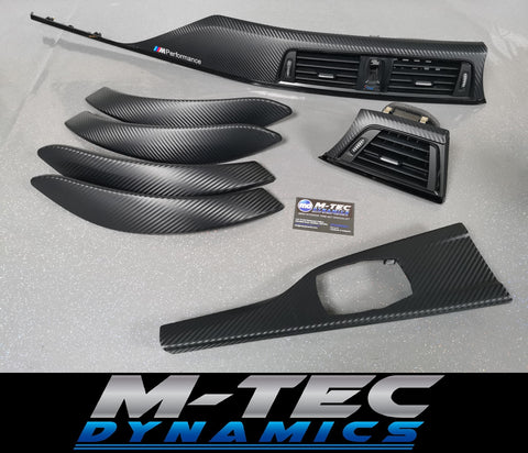 BMW F30 F31 F36 F82 INTERIOR TRIM SET - 3D CARBON / BLACK ACCENT