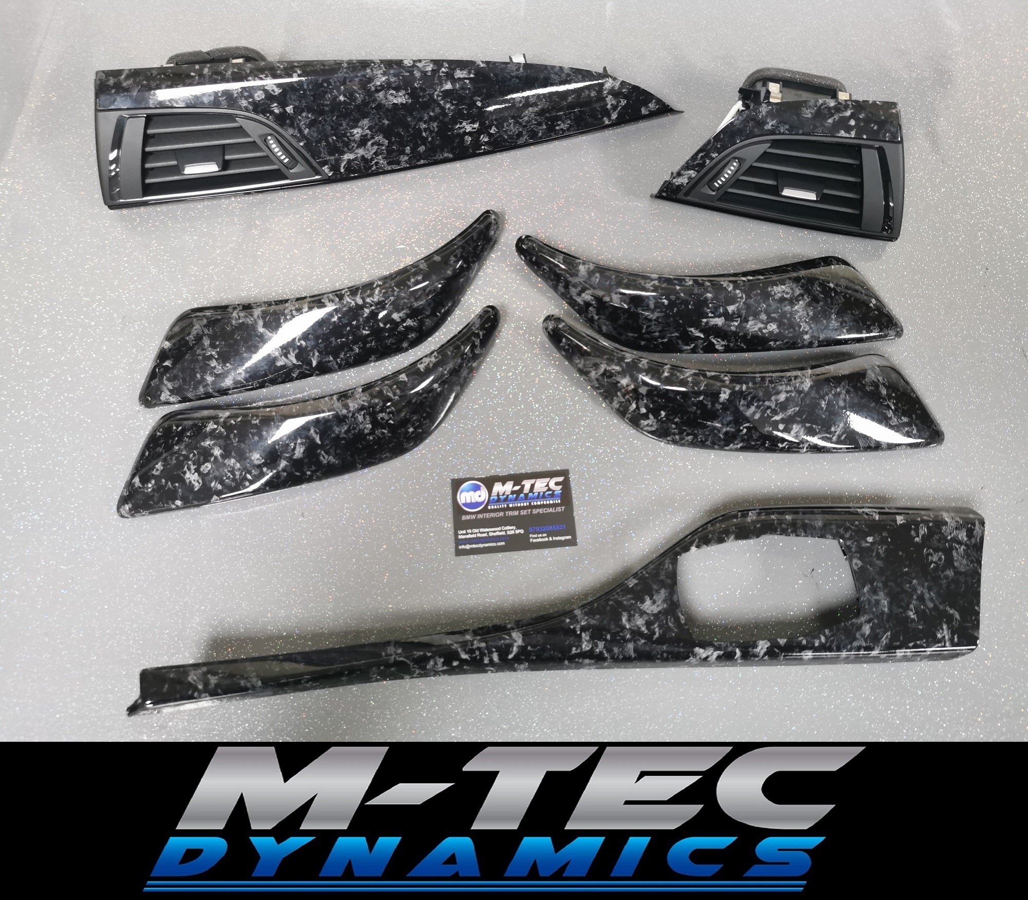 BMW F2X INTERIOR TRIM SET - GLOSS FORGED CARBON / GLOSS BLACK ACCENT (MTD-FC) F20 F21 F22