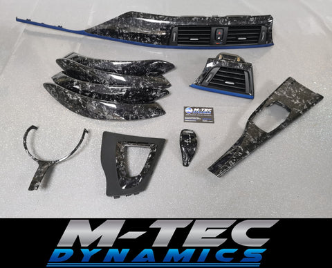 BMW F3X INTERIOR TRIM SET 3M FORGED CARBON / BLUE ACCENT (CUSTOM) F30 F31 F32 F33 F36