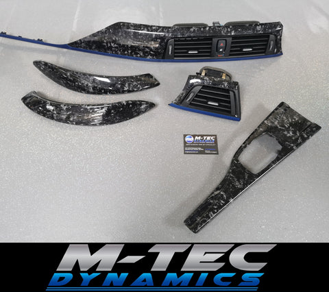 BMW F3X INTERIOR TRIM SET 3M FORGED CARBON / BLUE ACCENT (CUSTOM) F30 F31 F32 F33 F36