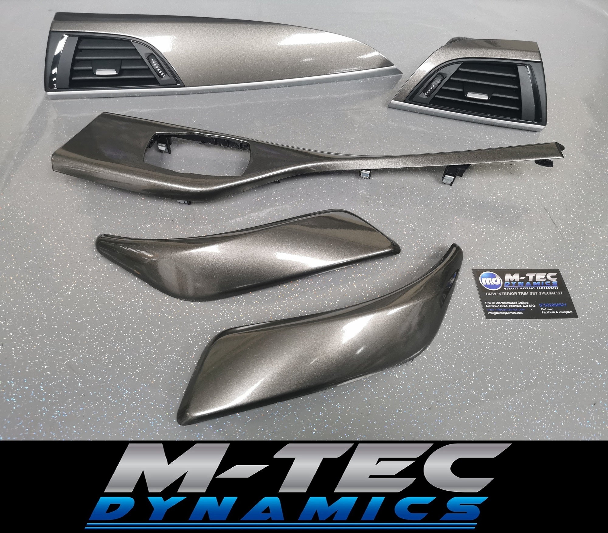 BMW F21 F22 TRIM SET 3M METALLIC GREY / SILVER ACCENT