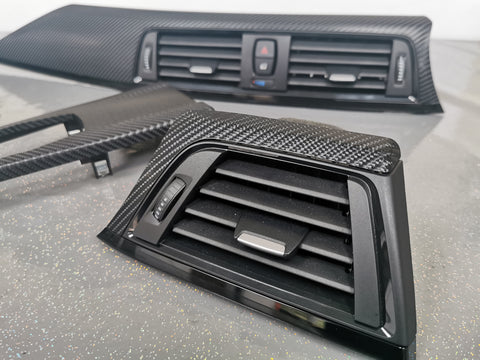 BMW F33 F83 M4 CONVERTIBLE INTERIOR TRIM SET - 4D CARBON / BLACK ACCENT