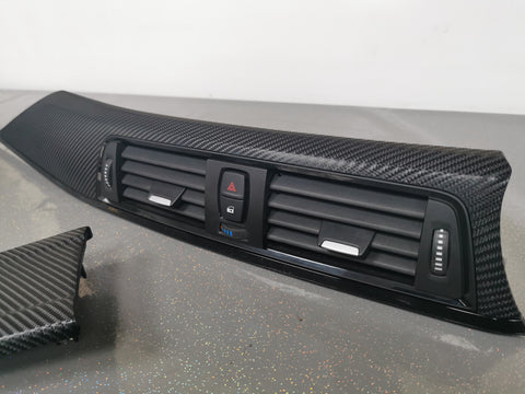 BMW F33 F83 M4 CONVERTIBLE INTERIOR TRIM SET - 4D CARBON / BLACK ACCENT