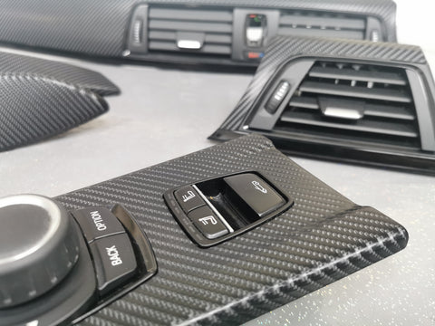 BMW F33 F83 M4 CONVERTIBLE INTERIOR TRIM SET - 4D CARBON / BLACK ACCENT