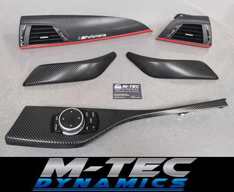 BMW F21 F22 TRIM SET 4D CARBON / MATT RED ACCENT