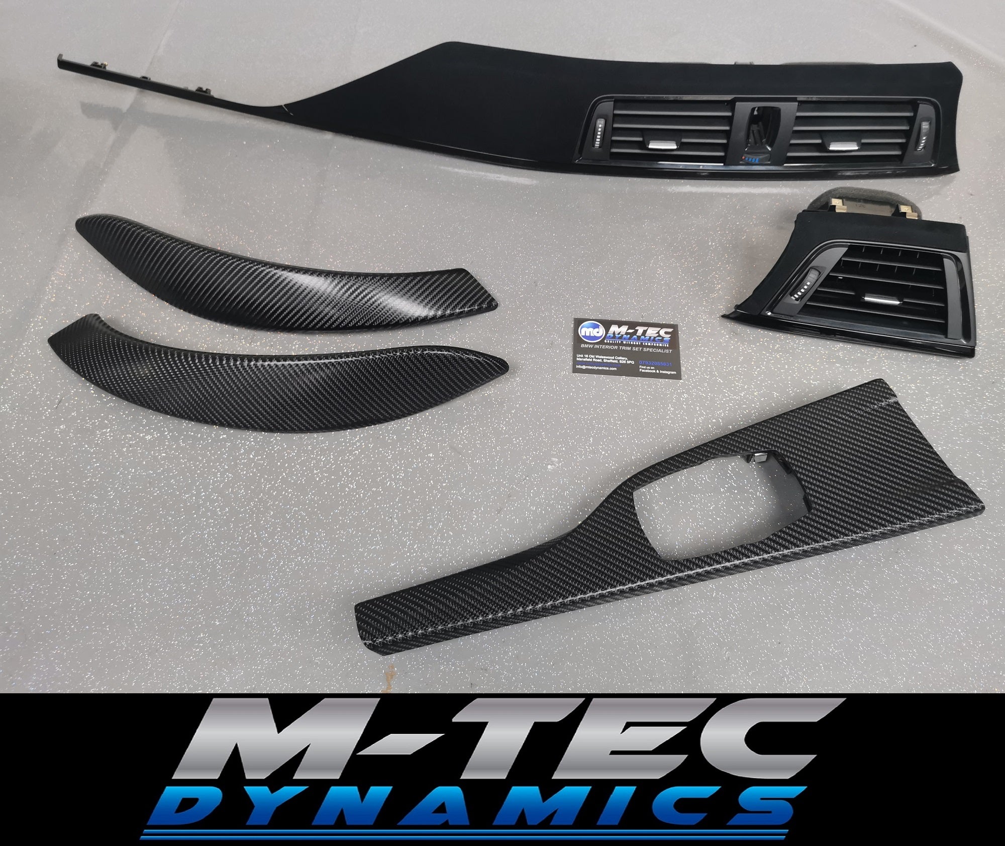 BMW F32 COUPE CUSTOM INTERIOR TRIM SET - 4D CARBON / ALCANTARA STYLE  / BLACK ACCENT