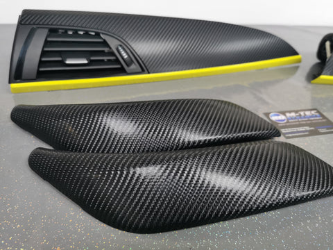 WRAPPING SERVICE - BMW F2X TRIM SET 4D CARBON / YELLOW / CUSTOM ACCENT