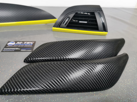 WRAPPING SERVICE - BMW F2X TRIM SET 4D CARBON / YELLOW / CUSTOM ACCENT