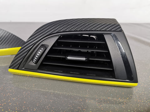 WRAPPING SERVICE - BMW F2X TRIM SET 4D CARBON / YELLOW / CUSTOM ACCENT