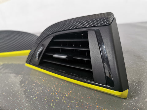 WRAPPING SERVICE - BMW F2X TRIM SET 4D CARBON / YELLOW / CUSTOM ACCENT