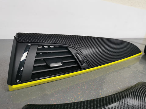 WRAPPING SERVICE - BMW F2X TRIM SET 4D CARBON / YELLOW / CUSTOM ACCENT
