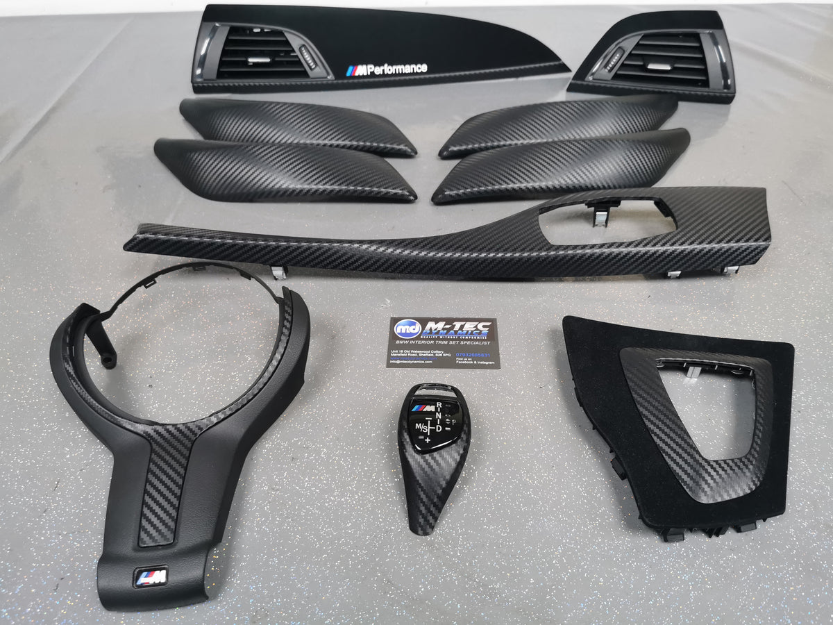 WRAPPING SERVICE - BMW F20 F21 F22 F23 PERFORMANCE STYLE INTERIOR TRIM SET - 3D CARBON / ALCANTARA