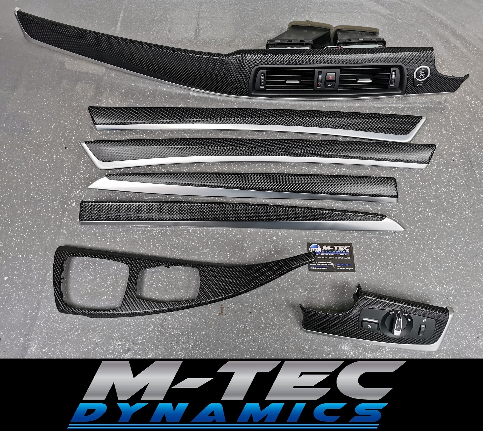 BMW F10 F11 MANUAL 4D BLACK CARBON INTERIOR TRIM SET