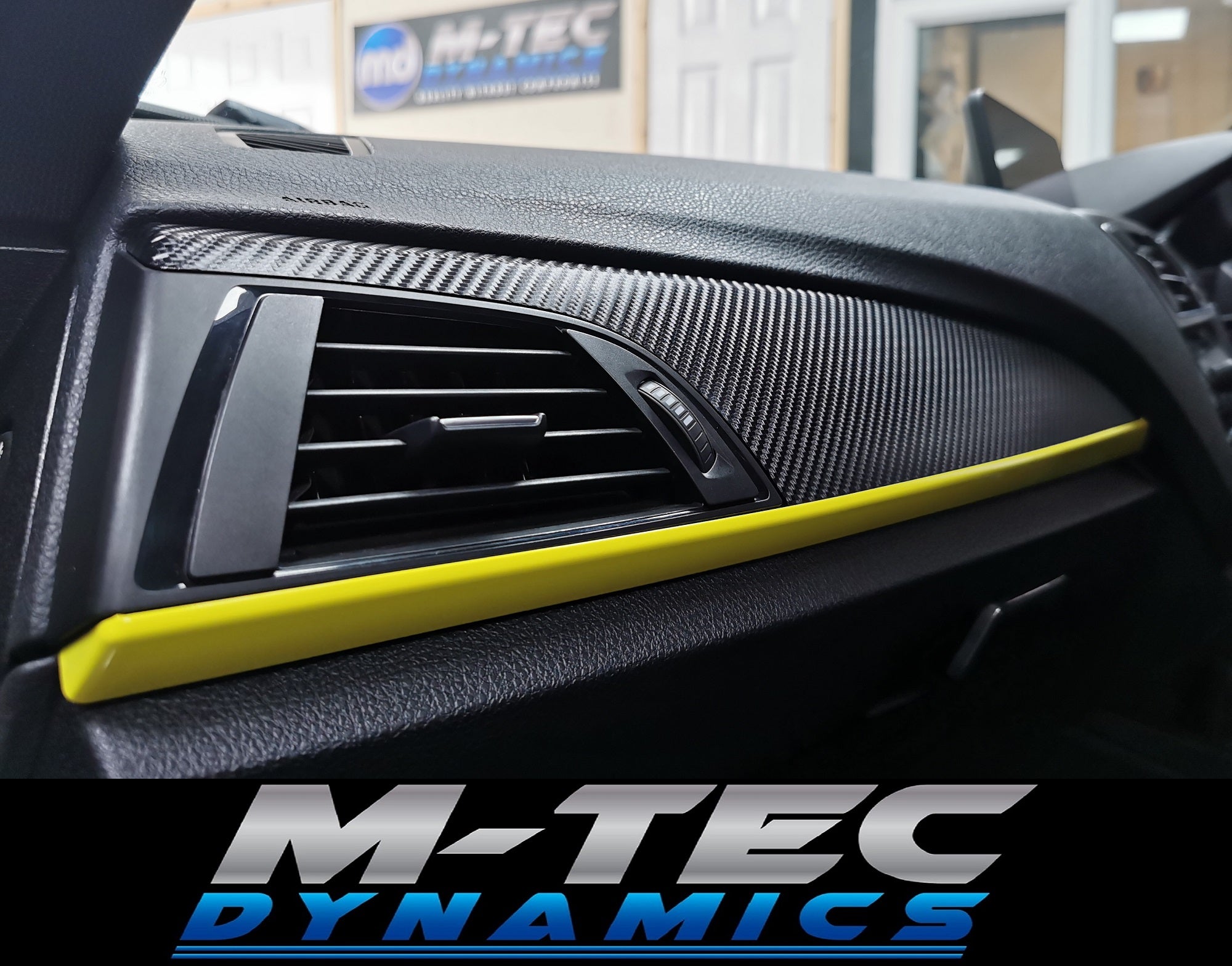 WRAPPING SERVICE - BMW F2X TRIM SET 4D CARBON / YELLOW / CUSTOM ACCENT