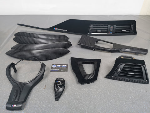 WRAPPING SERVICE - BMW F3X F8X PERFORMANCE STYLE INTERIOR TRIM SET - 4D CARBON