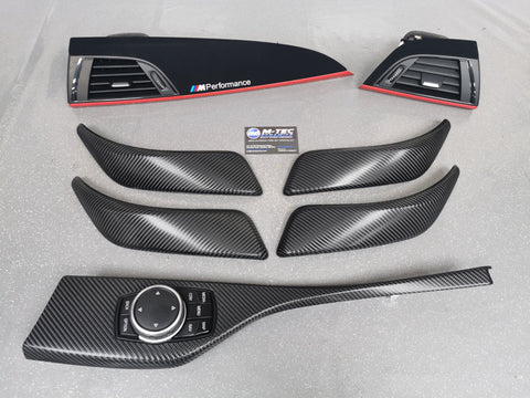 BMW F20 CUSTOM INTERIOR TRIM SET - 4D CARBON / ALCANTARA / RED ACCENT