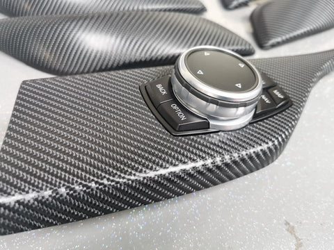 BMW F21 F22 CUSTOM INTERIOR TRIM SET - 4D CARBON / ALCANTARA / RED ACCENT