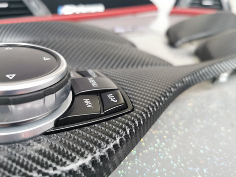 BMW F21 F22 CUSTOM INTERIOR TRIM SET - 4D CARBON / ALCANTARA / RED ACCENT