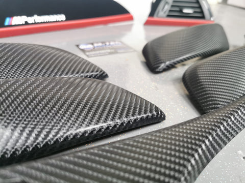 BMW F20 CUSTOM INTERIOR TRIM SET - 4D CARBON / ALCANTARA / RED ACCENT