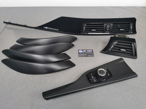 BMW F30 F31 F36 F80 PERFORMANCE STYLE INTERIOR TRIM SET - 3D CARBON