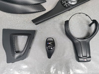 WRAPPING SERVICE - BMW F3X INTERIOR TRIM SET - 3D CARBON / BLUE ACCENT (F30 F31 F32 F33 F36)