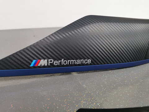 WRAPPING SERVICE - BMW F3X F8X INTERIOR TRIM SET - 3D CARBON / BLUE ACCENT