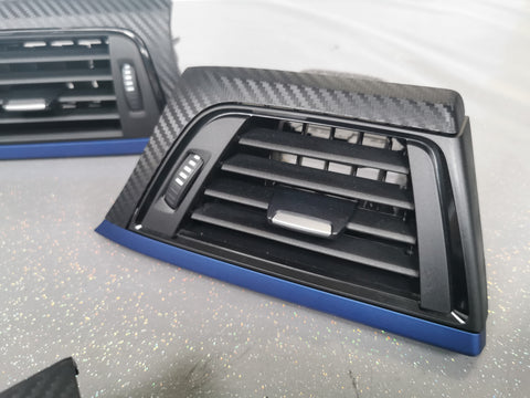 BMW F30 F31 F36 F80 M3 INTERIOR TRIM SET - 3D CARBON / BLUE ACCENT