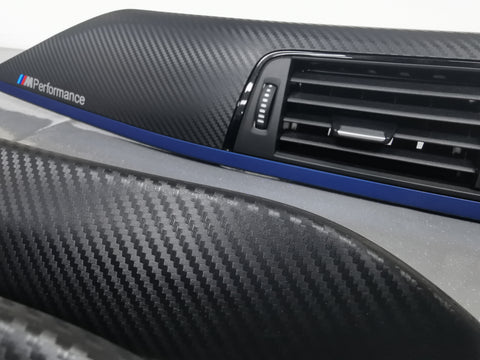 BMW F30 F31 F36 F80 M3 INTERIOR TRIM SET - 3D CARBON / BLUE ACCENT
