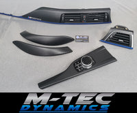 BMW F32 COUPE LCI INTERIOR TRIM SET - 3D CARBON / BLUE ACCENT