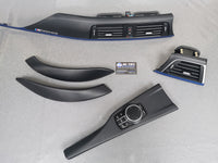 BMW F32 COUPE LCI INTERIOR TRIM SET - 3D CARBON / BLUE ACCENT
