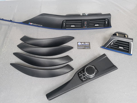 BMW F30 BMW F30 F31 F36 F80 LCI INTERIOR TRIM SET - 3D CARBON / BLUE ACCENT