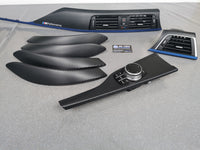 BMW F30 F31 F36 F80 LCI INTERIOR TRIM SET - 3D CARBON / BLUE ACCENT