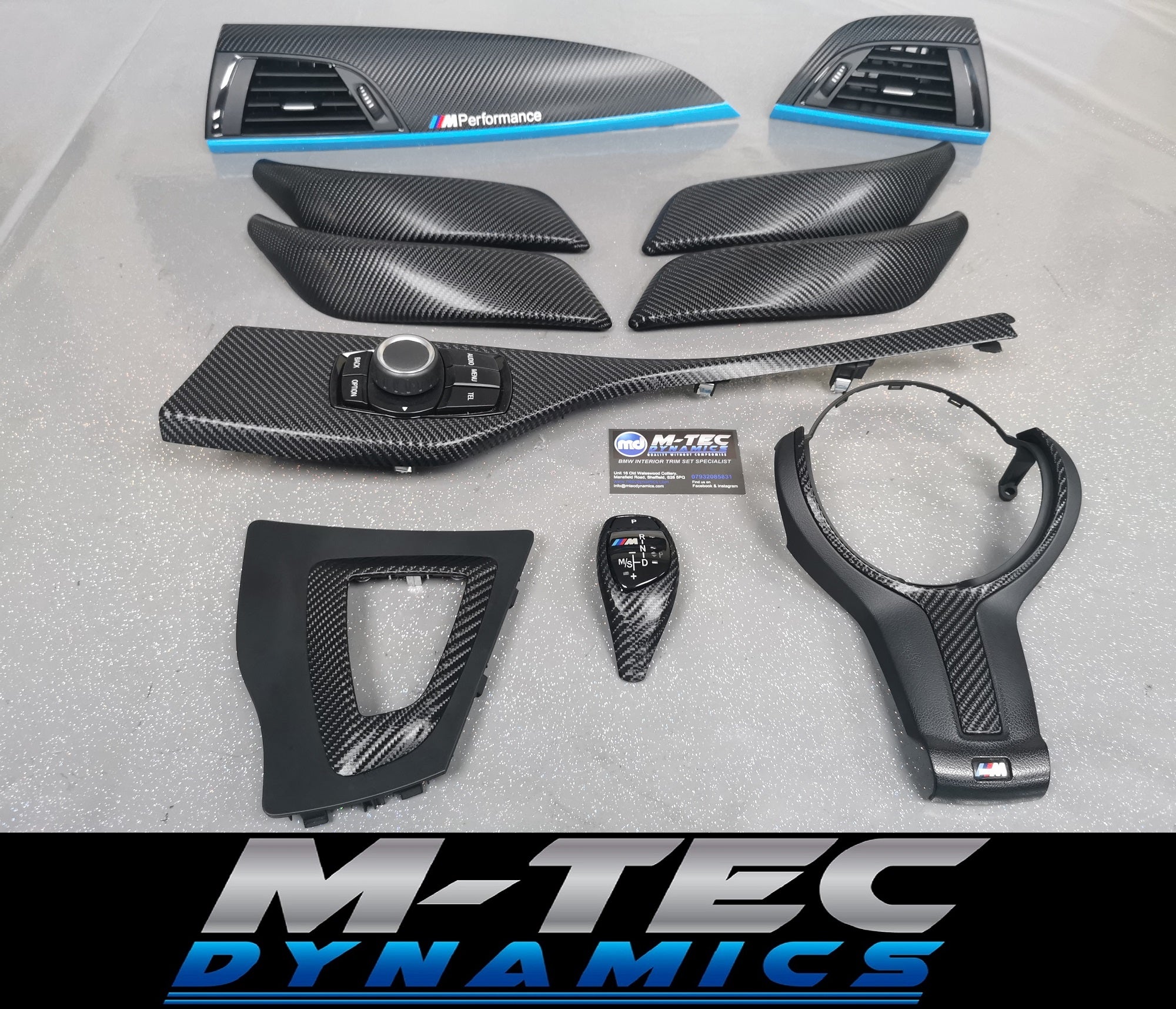 WRAPPING SERVICE - BMW F2X TRIM SET 4D CARBON / BLUE / CUSTOM ACCENT