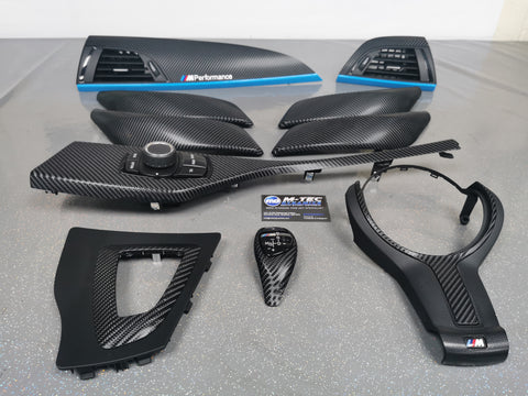 WRAPPING SERVICE - BMW F2X TRIM SET 4D CARBON / BLUE / CUSTOM ACCENT