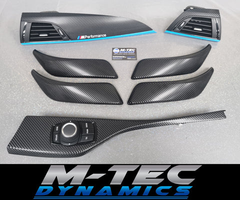 WRAPPING SERVICE - BMW F2X TRIM SET 4D CARBON / BLUE / CUSTOM ACCENT