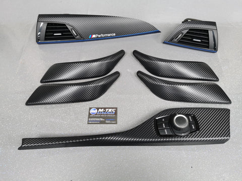 BMW F20 INTERIOR TRIM SET - 3D CARBON / BLUE ACCENT