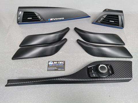 BMW F20 INTERIOR TRIM SET - 3D CARBON / BLUE ACCENT