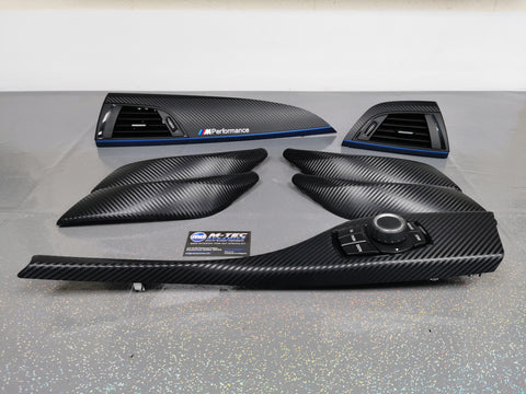 BMW F20 INTERIOR TRIM SET - 3D CARBON / BLUE ACCENT