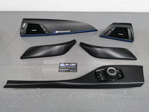 BMW F21 F22 INTERIOR TRIM SET - 3D CARBON / BLUE ACCENT