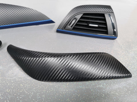 BMW F21 F22 INTERIOR TRIM SET - 3D CARBON / BLUE ACCENT